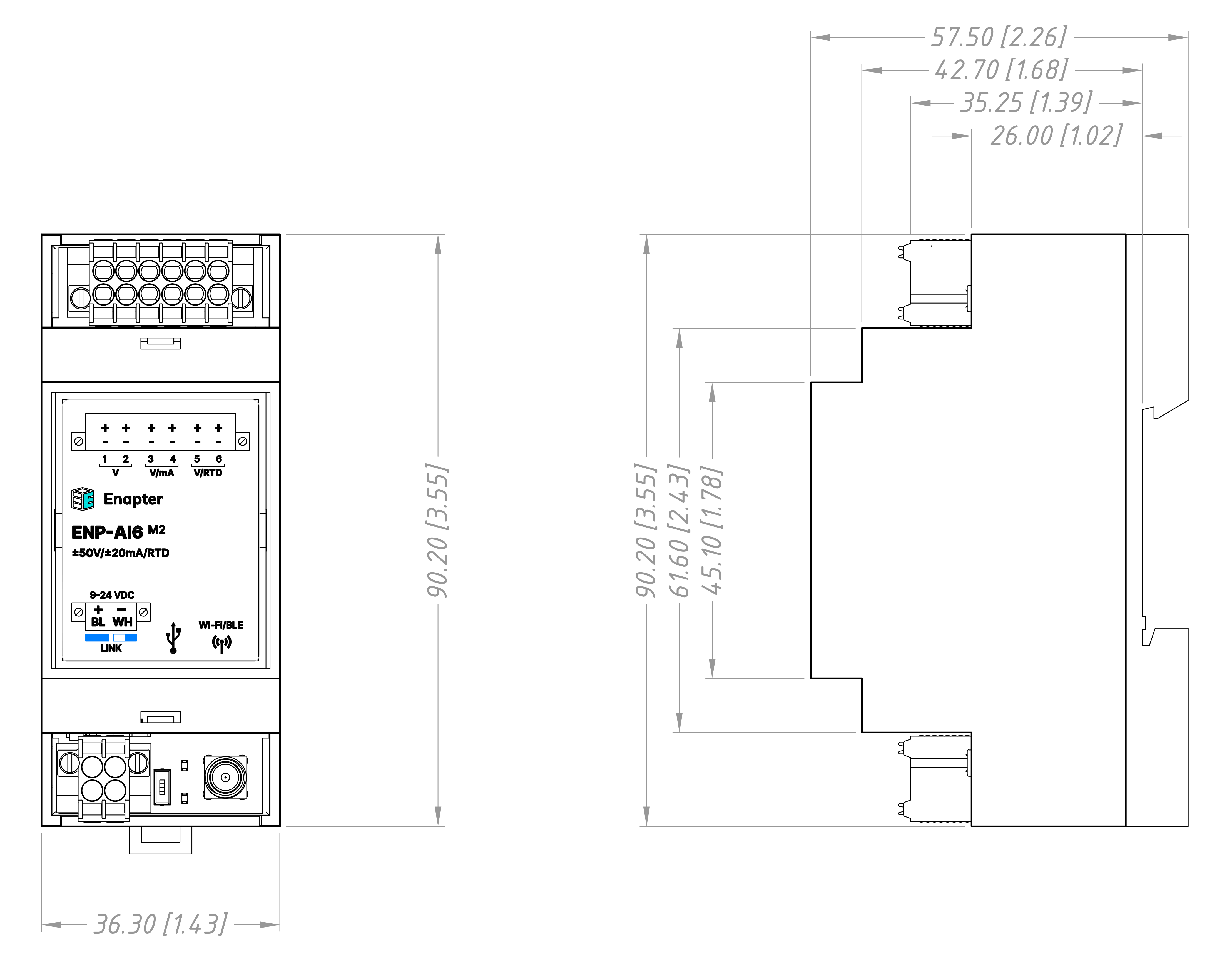 ENP-AI6 M2 Dimensions Image