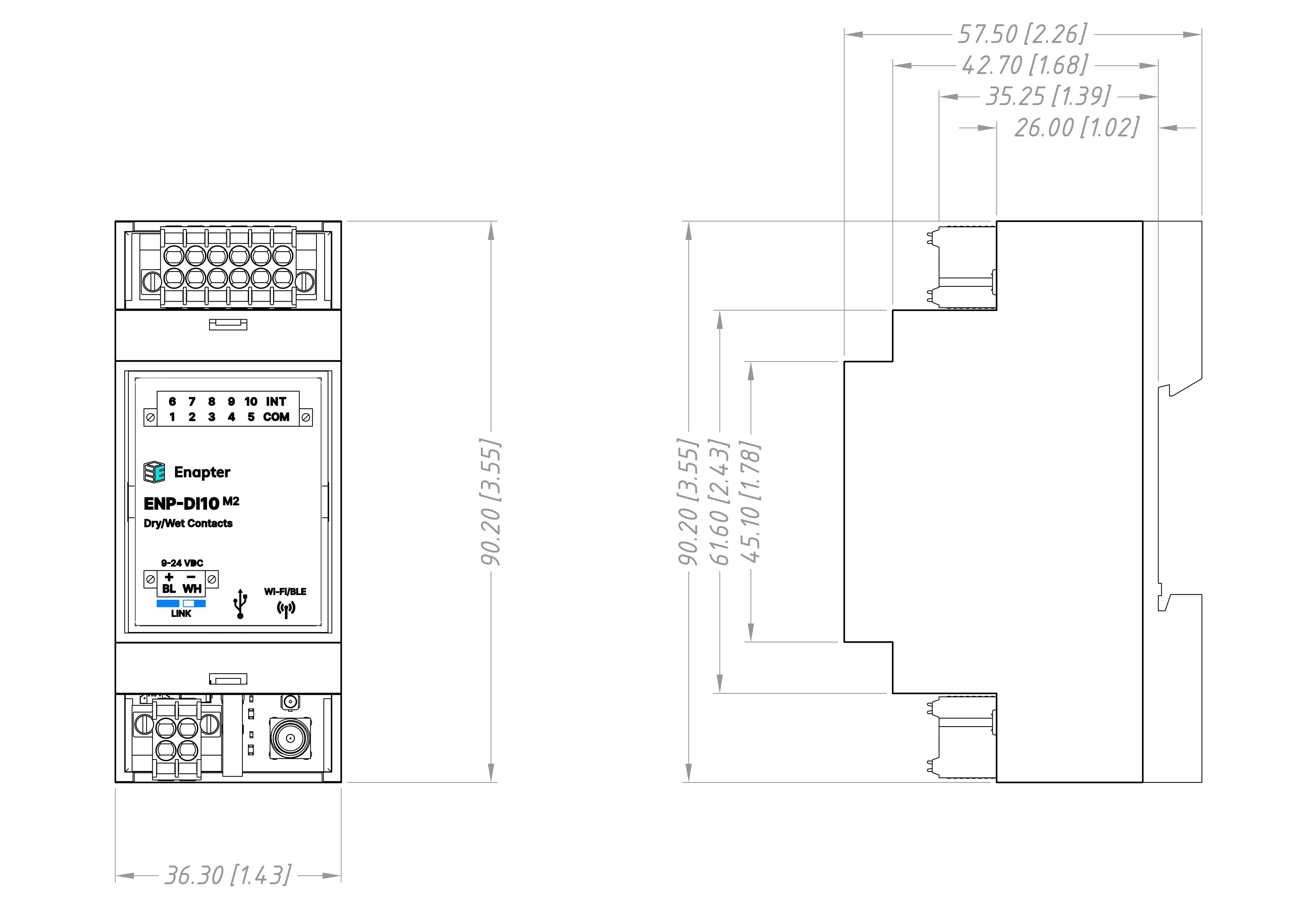 ENP-DI10 M2 Dimensions Image