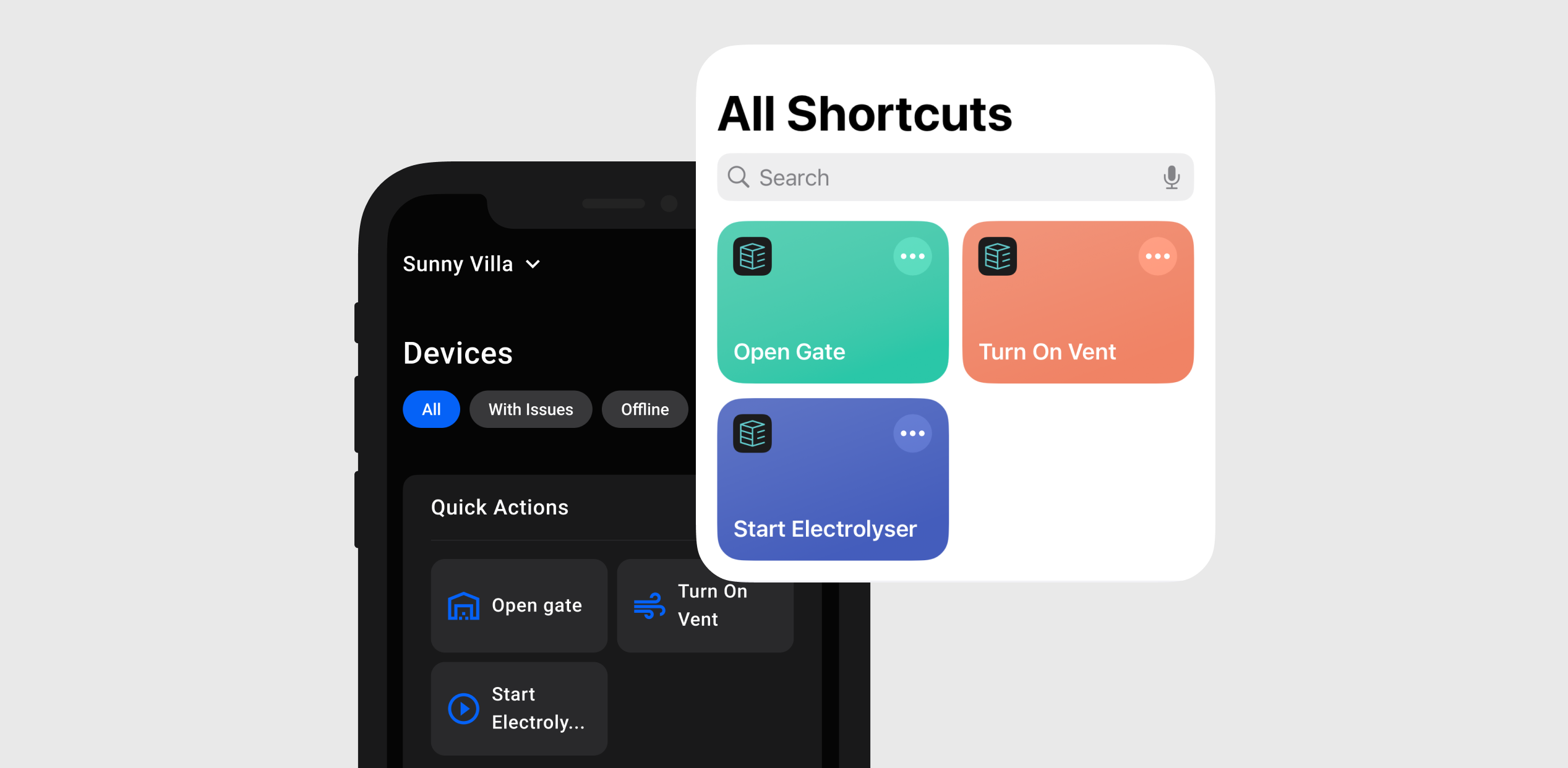 Enapter Quick Actions supports native Shortcuts and Automation